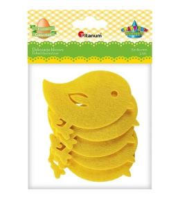 Filcowe kurczaki żółte 85x78mm 5szt