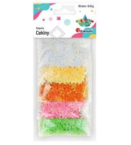 Cekiny 10mm gładkie kwiaty 5 kolorów