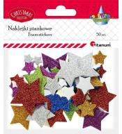 Naklejki piankowe brokatowe gwiazdki mix 50szt.