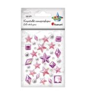 Kryształki samoprzylepne róż fiolet mix 39szt