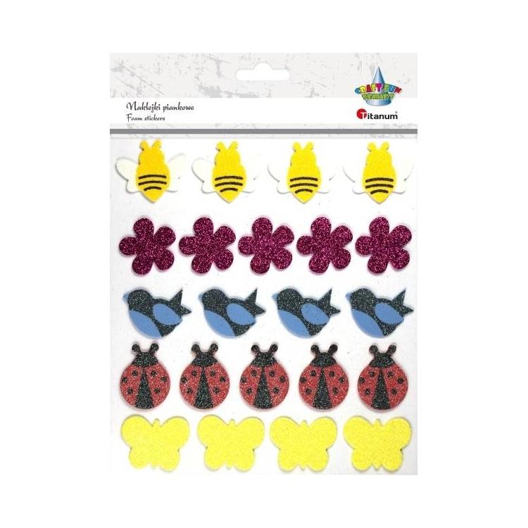 Naklejki piankowe brokatowe mix 22szt.