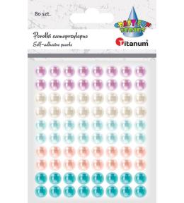 Kryształki samoprzylepne perełki 8mm mix 80szt