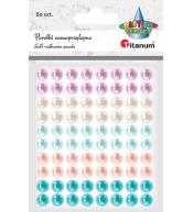 Kryształki samoprzylepne perełki 8mm mix 80szt