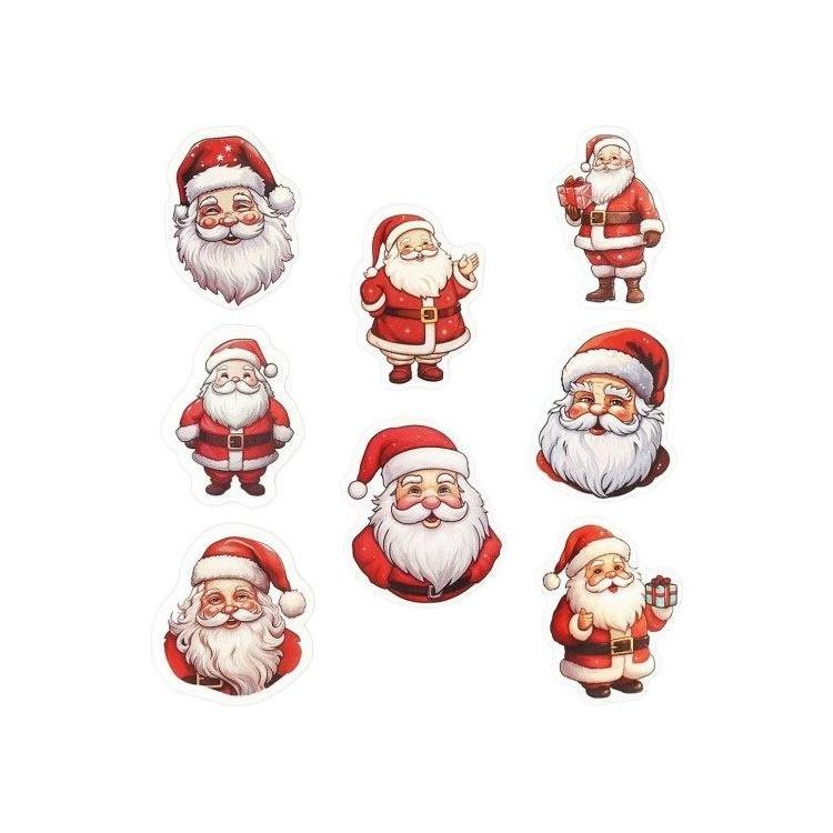 Naklejki papierowe na taśmie Mikołaj 500szt