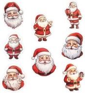 Naklejki papierowe na taśmie Mikołaj 500szt