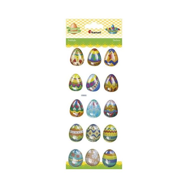 Naklejki wypukłe pisanki 15szt