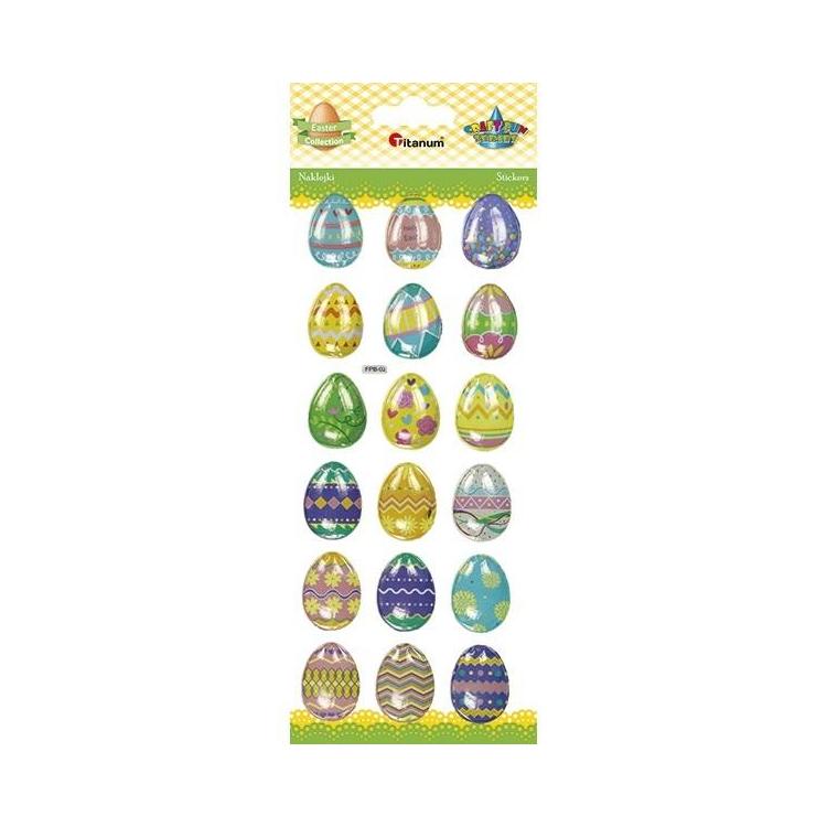 Naklejki wypukłe pisanki 22x30mm 18szt
