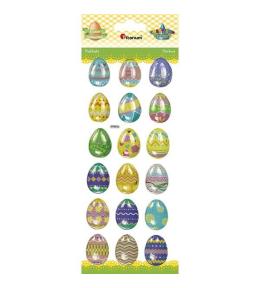 Naklejki wypukłe pisanki 22x30mm 18szt