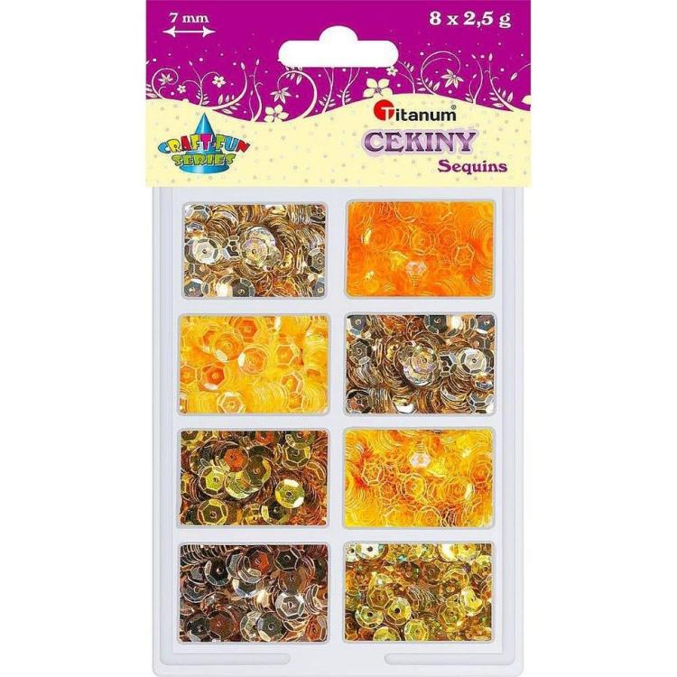 Cekiny 7mm 8 kolorów x 2,5g złote