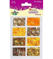 Cekiny 7mm 8 kolorów x 2,5g złote