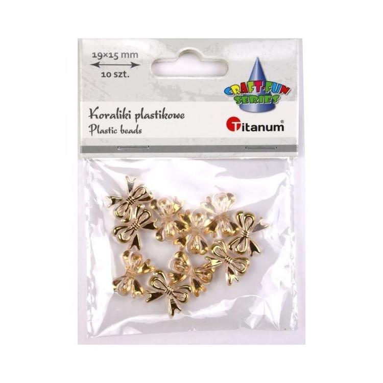 Koraliki plastikowe kokardki 5mm 10szt