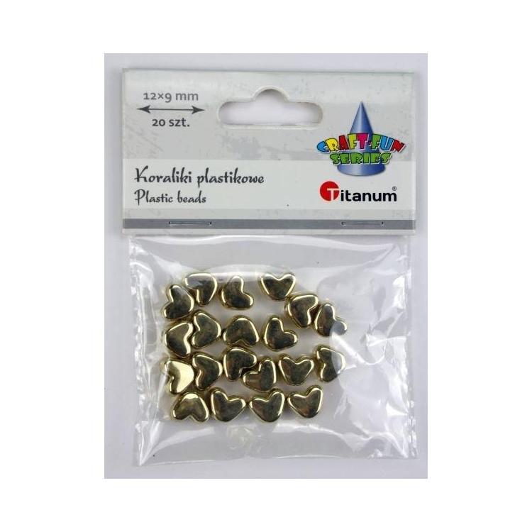 Koraliki plastikowe lustrzane serca 12x9mm 20szt