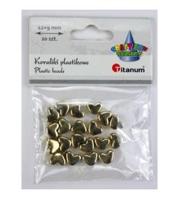 Koraliki plastikowe lustrzane serca 12x9mm 20szt