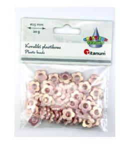 Koraliki plastikowe kwiatki 15mm 20g