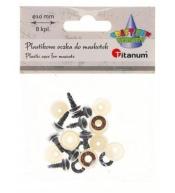 Oczy do maskotek plastikowe 10mm z mocowaniem 8szt
