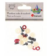 Oczy do maskotek plastikowe 10mm z mocowaniem 8szt