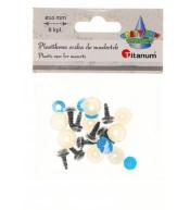 Oczy do maskotek plastikowe 10mm z mocowaniem 8szt