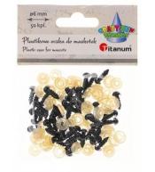 Oczy do maskotek plastikowe 6mm z mocowaniem 50szt