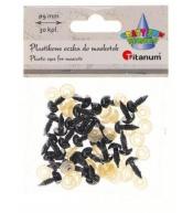 Oczy do maskotek plastikowe 9mm z mocowaniem 30szt