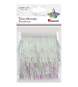 Taśma z frędzlami plastikowymi 40mm 1m biała