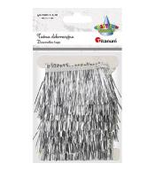 Taśma z frędzlami plastikowymi 40mm 1m srebrna