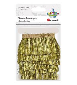 Taśma z frędzlami plastikowymi 40mm 1m złota