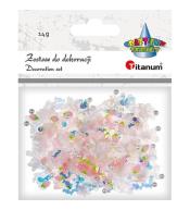 Zestaw perełki cekiny różowe14g mix