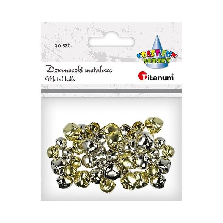 Dzwoneczki metalowe 8/10/12mm złote, srebrne 30szt