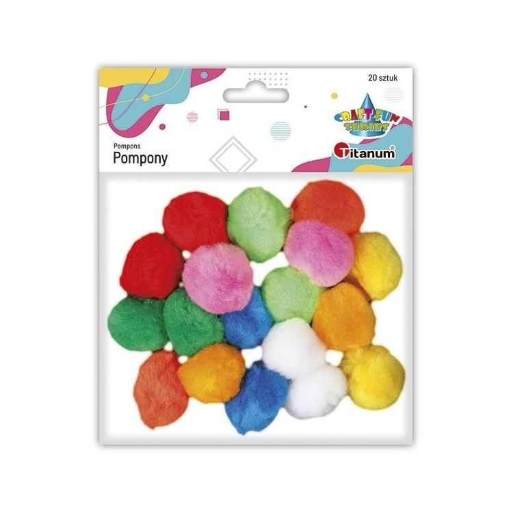 Pompony akrylowe 30mm mix kolorów 20szt