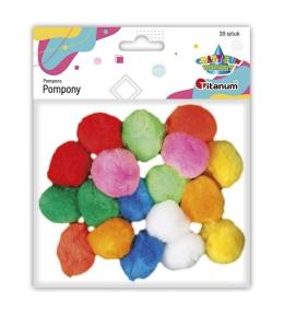 Pompony akrylowe 30mm mix kolorów 20szt