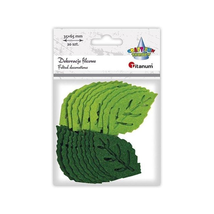 Filcowe liście 65x37mm mix 20szt