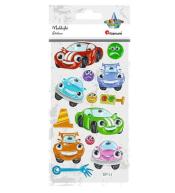 Naklejki wypukłe pojazdy z ruchomymi oczami 13szt