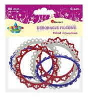 Filcowe ramki koronka 80mm mix 6szt