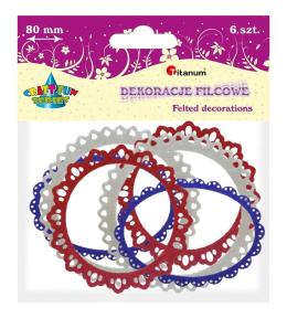 Filcowe ramki koronka 80mm mix 6szt