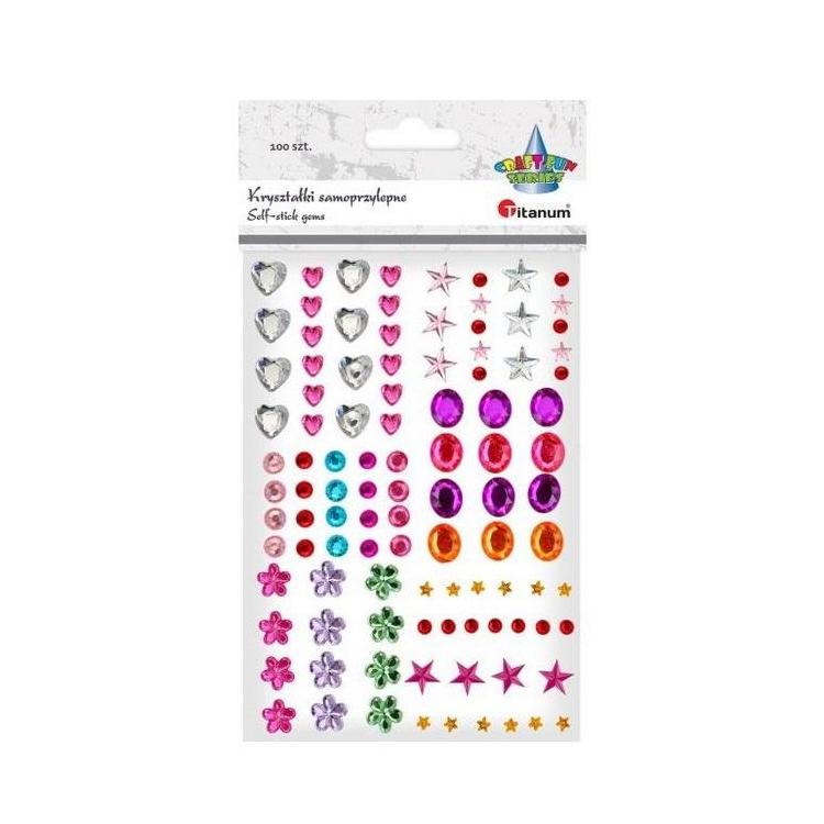 Kryształki samoprzylepne mix wzory i kolory 100szt