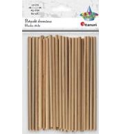 Drewniane patyczki okrągłe 3x100mm 60szt
