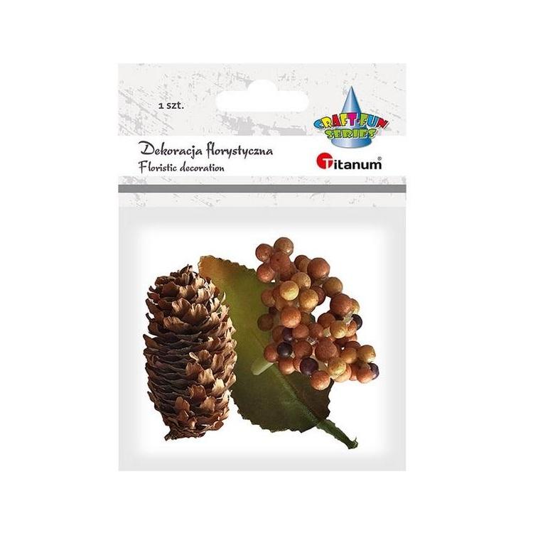 Kiść jagód z liściem żółte owoce 1szt