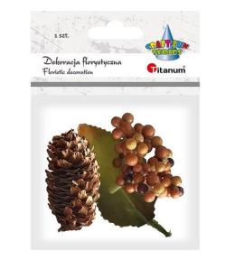 Kiść jagód z liściem żółte owoce 1szt