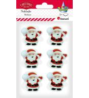 Naklejki papierowe 3D czapki Mikołaja 12szt