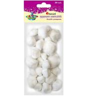 Pompony akrylowe białe 20szt.