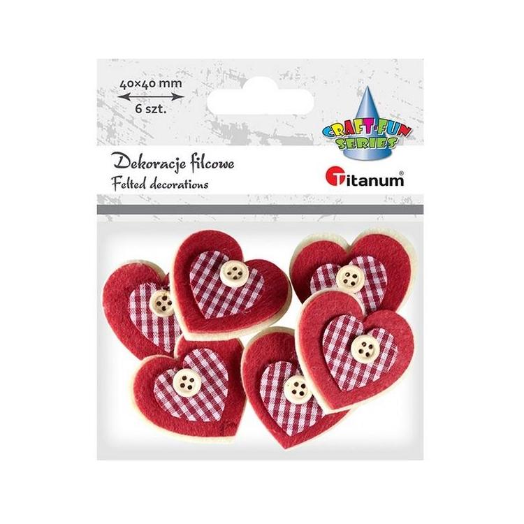 Filcowe serca 3D 6szt