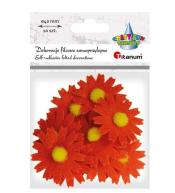 Filcowe dekoracje 3D kwiaty pomarańczowe 10szt