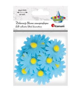 Filcowe dekoracje 3D kwiaty niebieskie 10szt