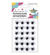 Oczy samoprzylepne z rzęsami 15mm okrągłe 24szt