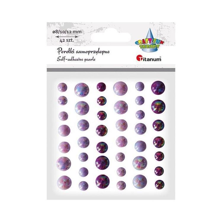 Perełki samoprzylepne fioletowe 42szt