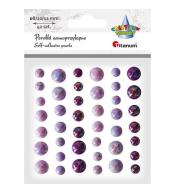Perełki samoprzylepne fioletowe 42szt