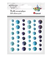 Perełki samoprzylepne niebieskie 42szt