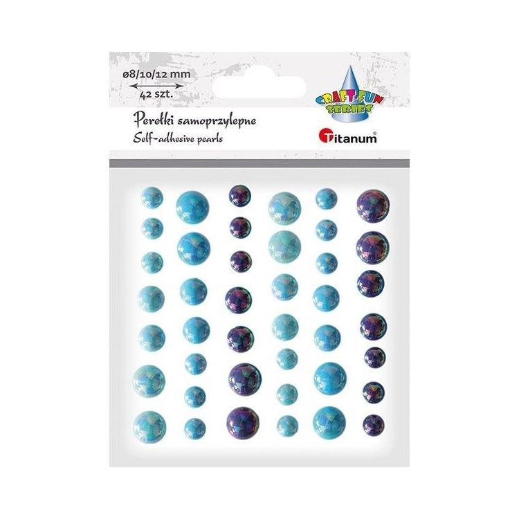 Perełki samoprzylepne niebieskie 42szt