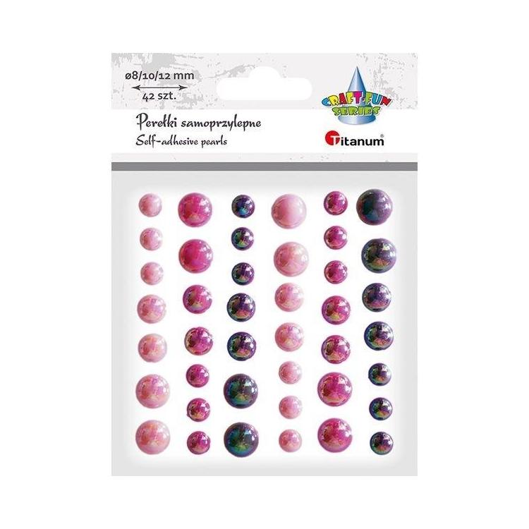 Perełki samoprzylepne różowe 42szt