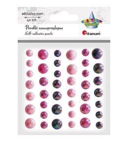 Perełki samoprzylepne różowe 42szt